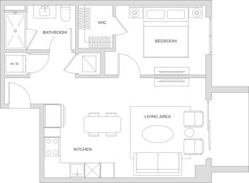 1 Bed 621 sqft