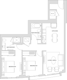 2 Bed 1011 sqft