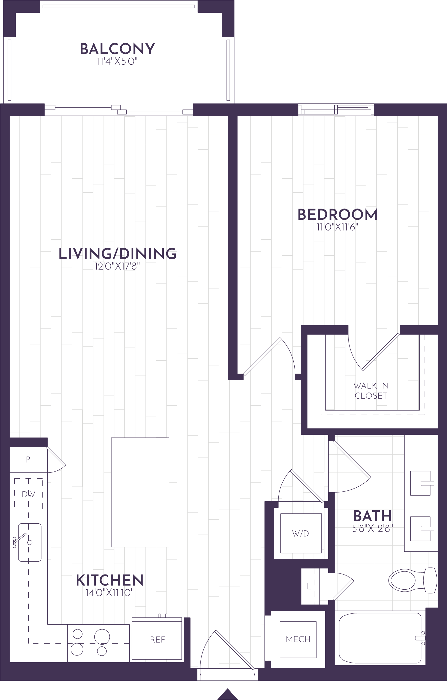 1 Bed / 1 Bath – A1