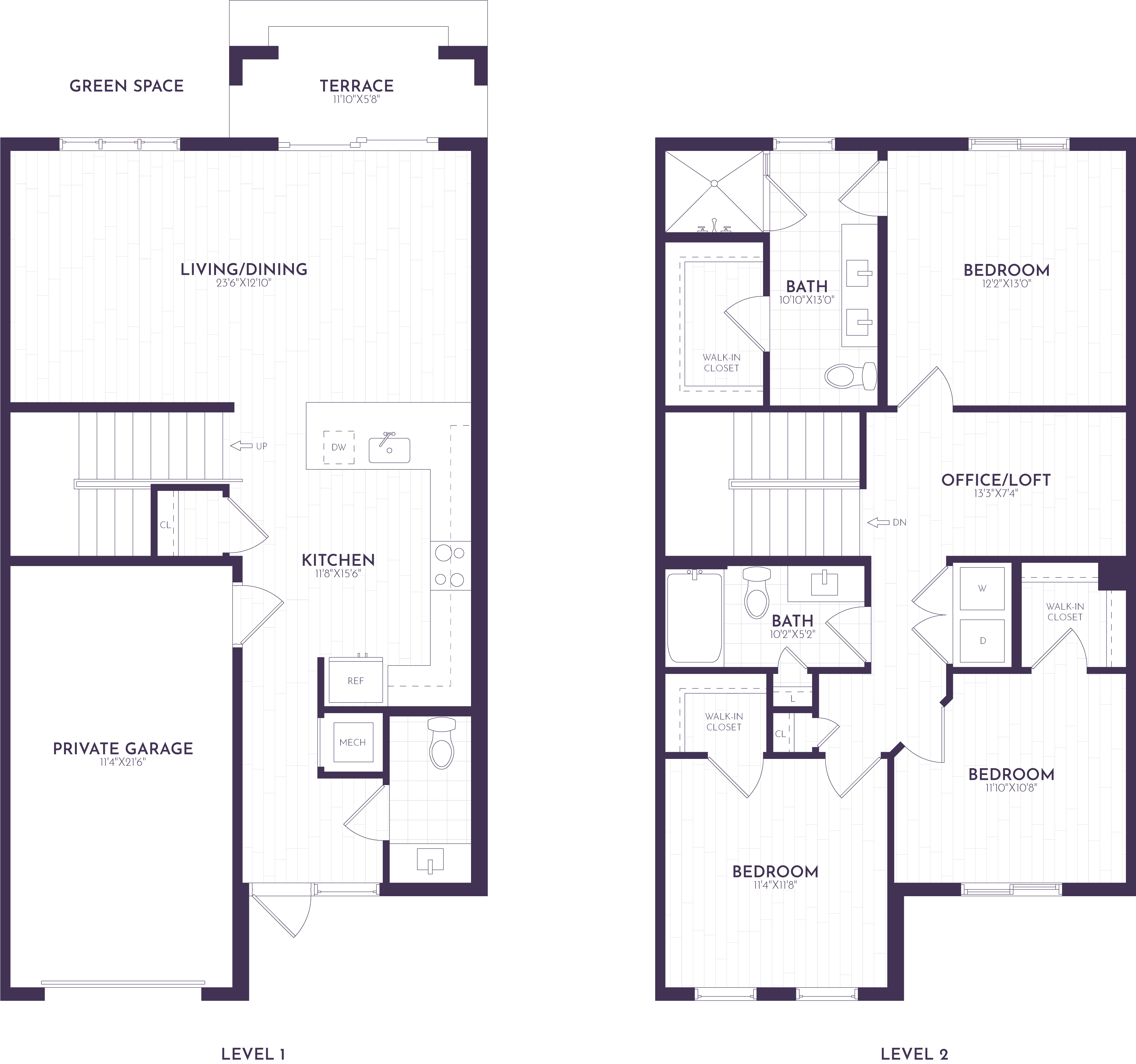 3 Bed / 2.5 Bath Townhome – TH1