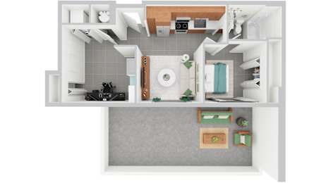ST-1 — Studio / 1 Bath — 555 sq ft