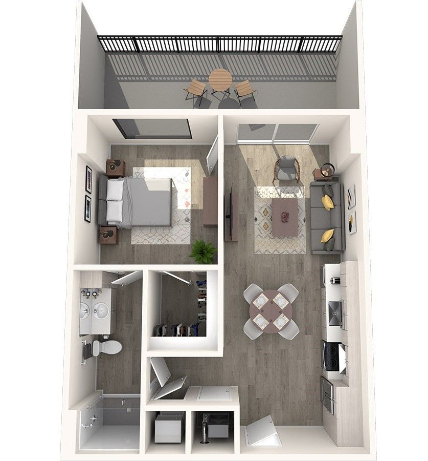 1 Bed / 1 Bath – A1