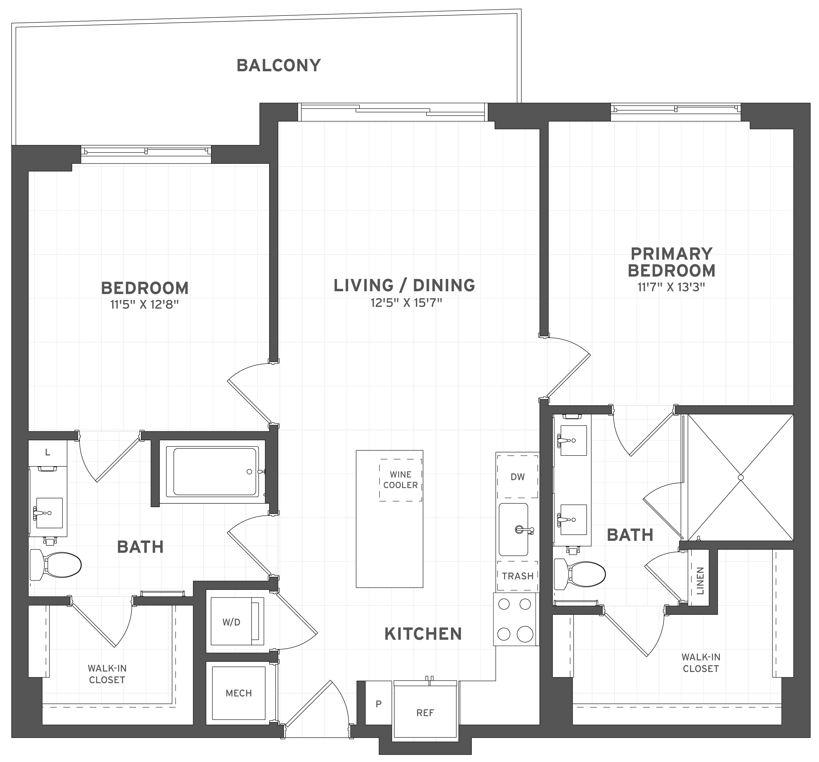 2 Bed / 2 Bath – B1