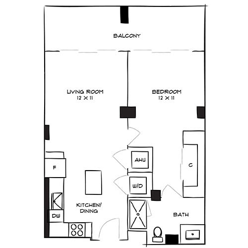 1 Bed – Gardens 1K