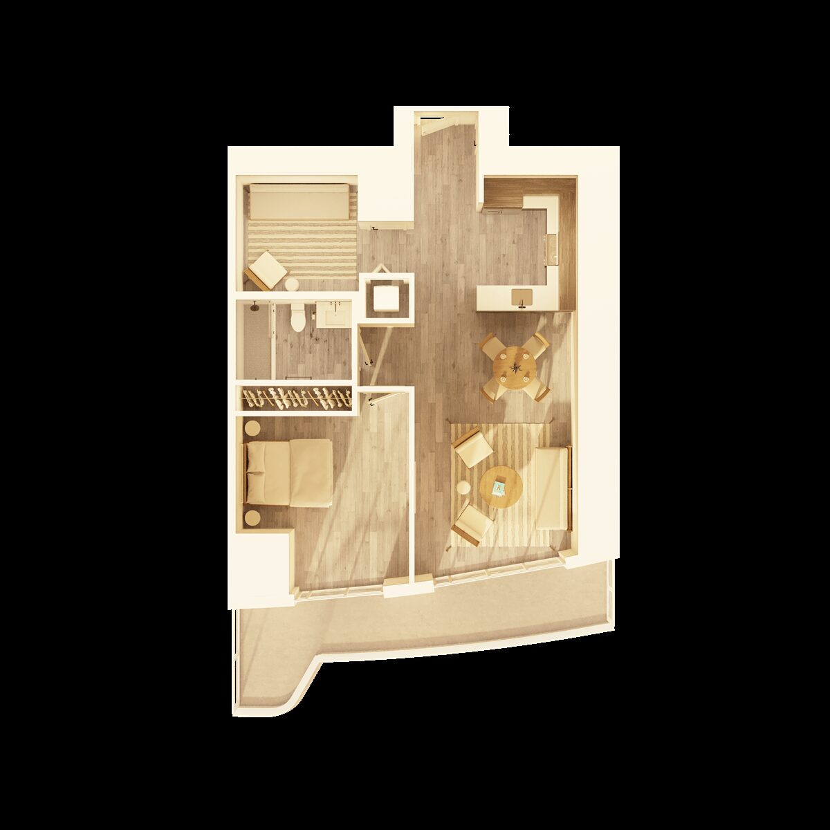 1 Bedroom + Den – A07D
