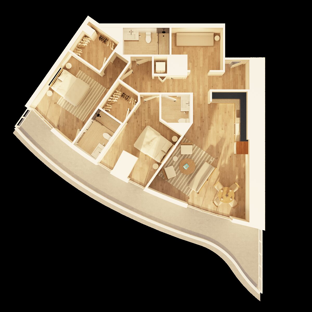 2 Bedroom + Den – B05D