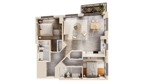 2 Bed – East Corner Bay View