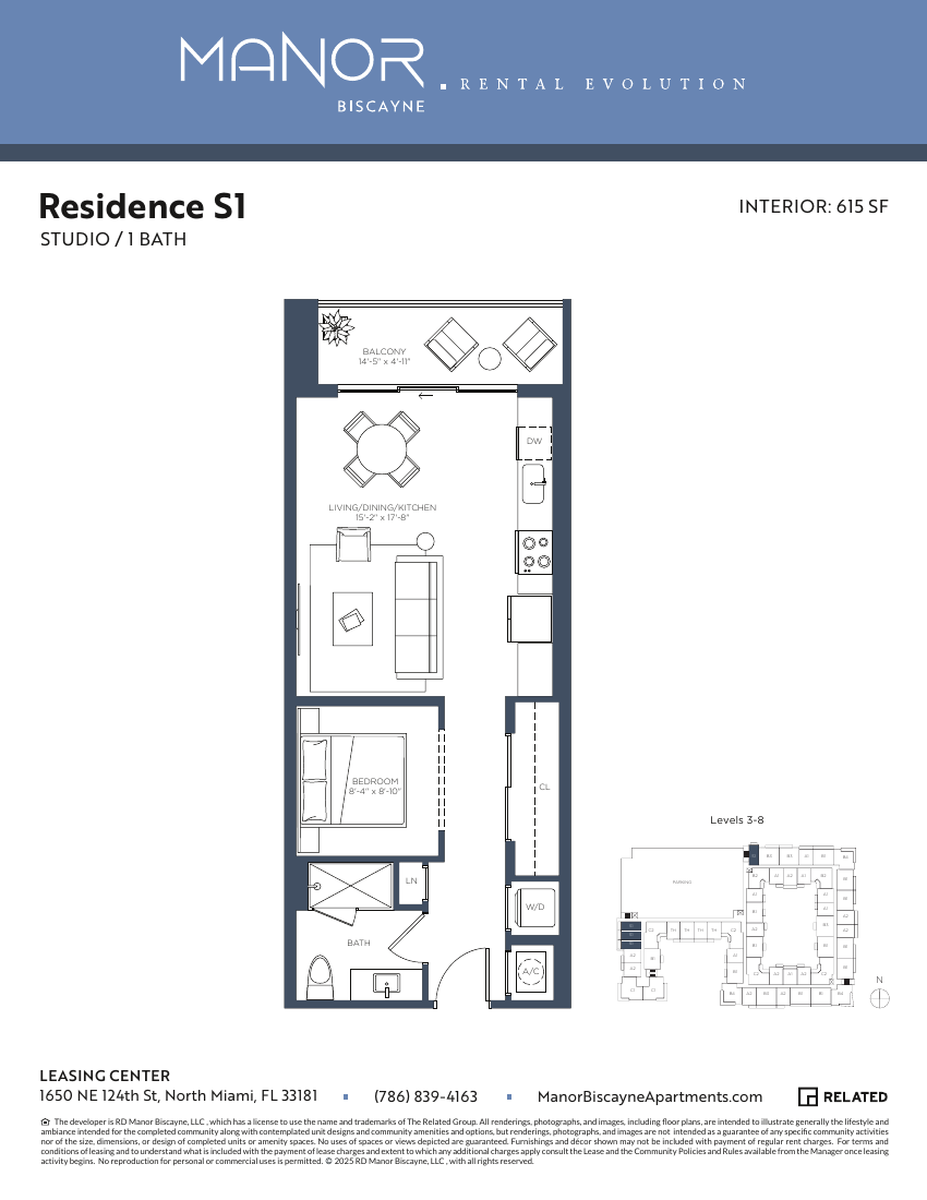 Studio / 1 Bath – S1
