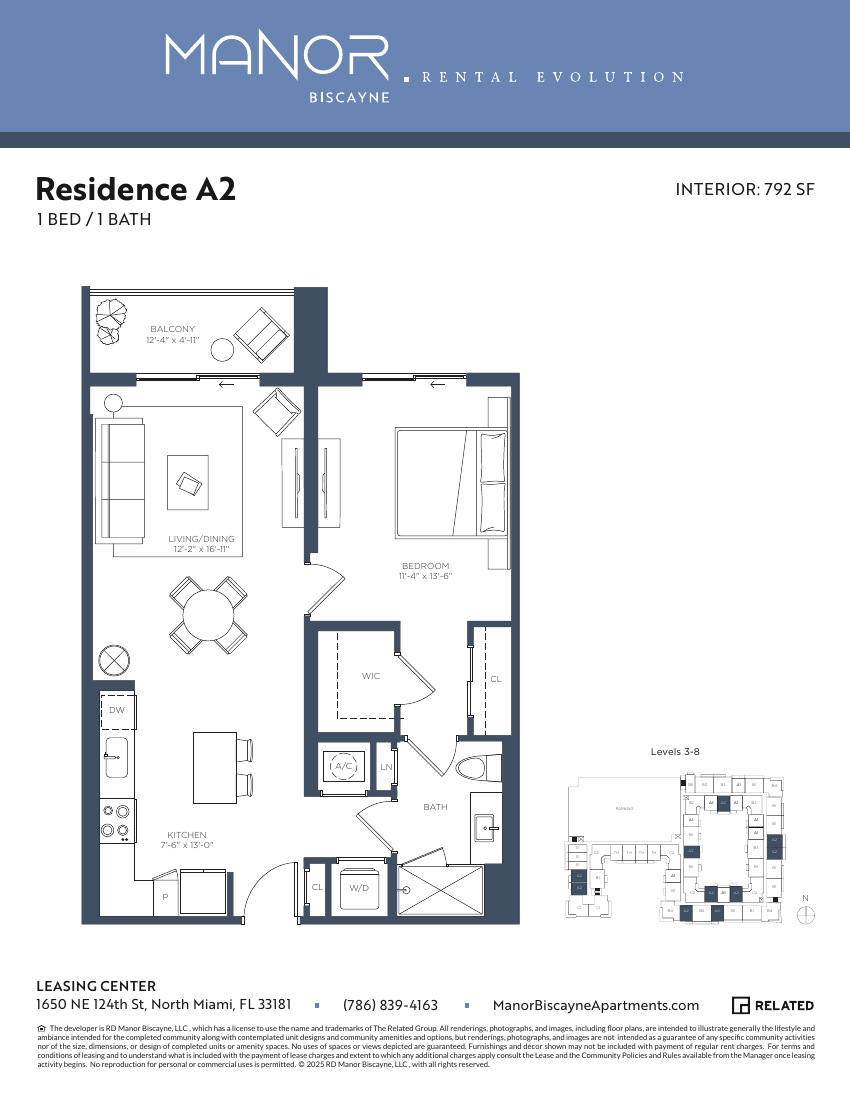 1 Bed / 1 Bath – A2