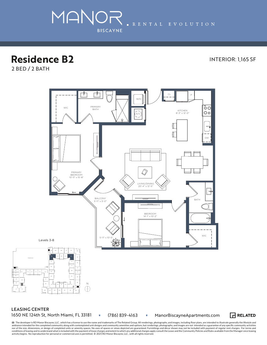 2 Bed / 2 Bath – B2
