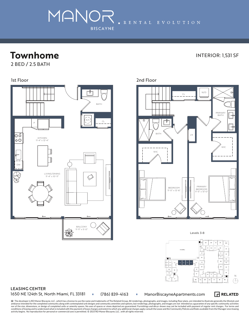 2 Bed / 2.5 Bath Townhome – TH