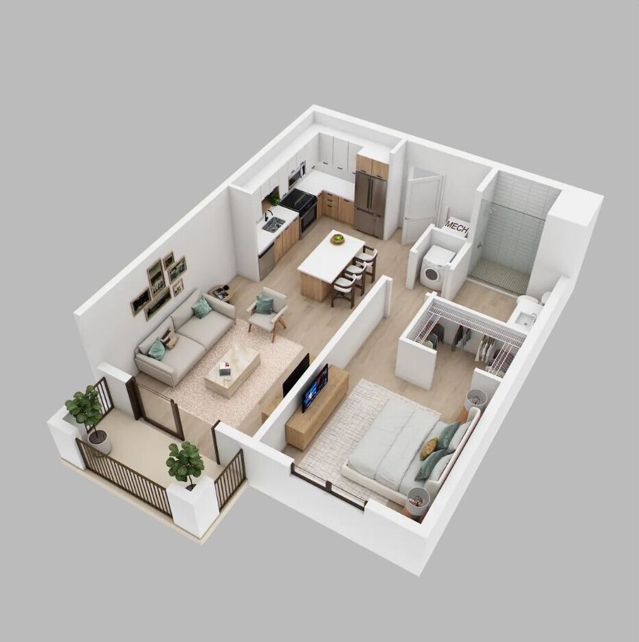 1 Bed / 1 Bath – A1