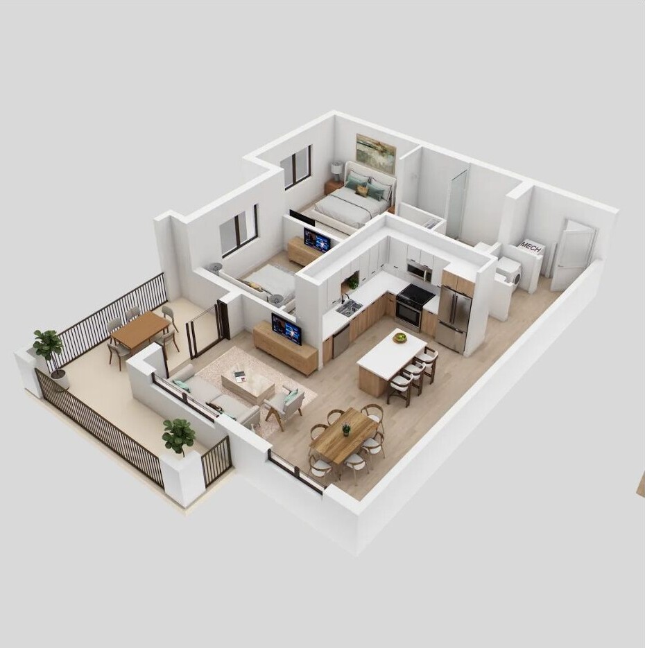 2 Bed / 1 Bath – B3